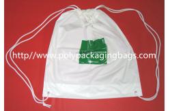 China White Lightweight Plastic Drawstring Backpack Bags For Mobile Phone / Handphone supplier