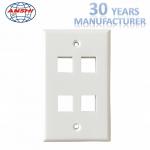 Wall Socket Network Cable Faceplate ABS Material Us Type With Four Port OEM for sale