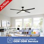 Modern Black LED Ceiling Fan 4 ABS Blades Energy Saving DC Motor