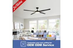 China Modern Black LED Ceiling Fan 4 ABS Blades Energy Saving DC Motor supplier