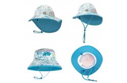 China Wide Brim UPF 50+ Mesh Childrens Bucket Hats 55cm With Neck Flap OEM supplier