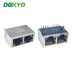 DGKYD112B002AA1A1D Rj45 1X2 8P8C 100M Integrated Filter Connector Yellow Green LED for sale