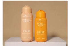 China Junjie Custom Clear Pink PE Cosmetic Toner Bottle With Flip Cap Soft Touch Frosted Design Empty Skincare Lotion Packaging supplier