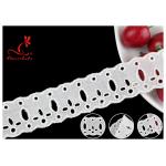 Original Cotton Lace Fabric Trim With Double Scalloped Edge Via SGS for sale