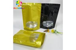 China Glossy Surface Stand Up Zipper Pouch Bags Aluminum Foil Smell Proof With Window supplier