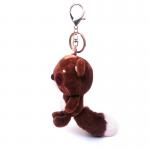 Cute Orange Bear Custom Soft Keychain Plush Toys Mini Stuffed Animal Keychain