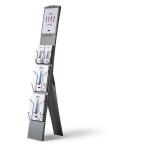 Wood And Metal Magazine Display Rack 3 Layer With Custom Logo Trendy Style for sale