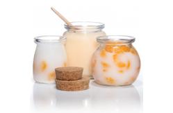 China Mini Labelled Storage Jars Pudding Transparent Glass Container supplier