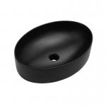 Oval Shape Counter Top Basin , Black Ceramic Hand Wash Basin for sale
