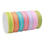 Dot Custom Printed Grosgrain Ribbon Green ODM Orange Grosgrain Ribbon for sale
