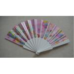 23cm Promotional hand fan , with plastic frame and paper both-side printed