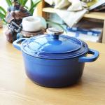 Enamel cast iron stock pot