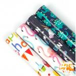 Flamingos And Dinosaurs Gold Gift Wrap Paper Roll Cartoon Design For Kids for sale