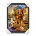 25x35cm Lenticular 3D Animal Picture With PS Frame Eco - Friendly Material