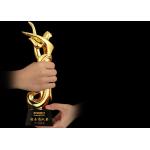 Poly Resin Material Award Cups Trophies With Abstract Figure Design for sale