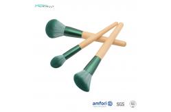 China Cosmetic Tools 10pcs Synthetic Makeup Brush Set With Wooden Handle supplier