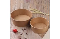China Custom Recyclable Kraft Paper Salad Bowls Brown Kraft Soup Paper Bowls With Lids supplier