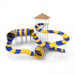Wide Aqua Park Slide Commercial Fiberglass Python Water Slide 15m Height