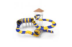 China Wide Aqua Park Slide Commercial Fiberglass Python Water Slide 15m Height supplier