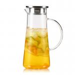 Non Toxic Bedroom Water Carafe , Cool / Hot Water Airtight Glass Pitcher for sale