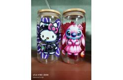 China 16oz/20oz Glass Cup/can wraps RTS/custom UV dtf stickers supplier