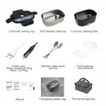 Customize Electric Lunch Boxes All Black Portable Heating Lunch Box
