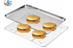China RK Bakeware China Aluminium Cookie Sheet Pan And Stainless Steel Cooling Rack Set supplier