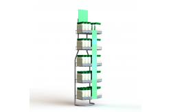 China Soft Drinks Metal Display Stands With 4 Layers And 2 Sides supplier