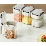 2024 New Design Kitchen Seasoning Storage Container Glass Spice Salt Jars With Stainless Steel Lids for sale