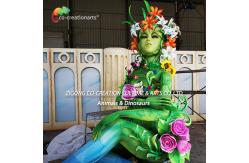 China Enchanted Illuminated Flower Fairy Sculpture With Crystal Energy Legs | Botanical Fantasy Light Art supplier
