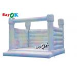 White PVC Wedding Party Moon Bounce Castle 4.3m 14ft Inflatable With Printing for sale