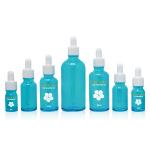 50ml Oil Dropper Glass Bottle Painting Blue Cosmetic Container