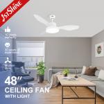 48 AC/DC Copper Motor Ceiling Fan with Remote Control and Natural Wind Function for sale
