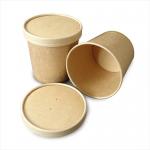 Manufacturer Takeaway Custom Kraft Soup 32oz Custom Kraft Brown Paper Bowl for sale