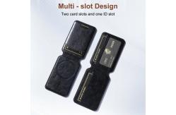 China Custom Logo Leather Phone Case With Magsafe Wallet Stand Card Holder supplier