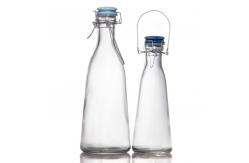China Custom Design Glass Bottles 200Ml 250Ml Juice Glass Bottles With Swing Top supplier