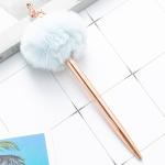 Lightweight Feather Fluffy Pom Pom Pen Metal Material Smooth Writing for sale