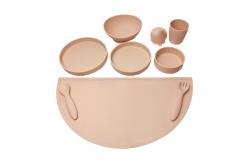 China Baby Plain Suction Bowl And Plate Set Silicone Food Grade With Spoon supplier