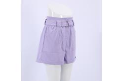China Sweet Cotton Short Pants Anti Wrinkle Korean Casual Pants With Belt supplier
