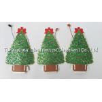 Christmas Tree Shaped Flashing  LED Module , Fiber Optic greeting card sound modules
