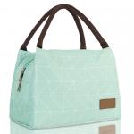 Geometry Green Reusable Lunch Bags Cooler Tote Modern Picnic Lunch Bag for sale