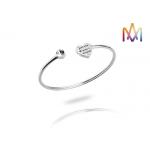 OEM ODM Geometry Heart Open Cuff Bracelets With Stone for sale