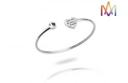 China OEM ODM Geometry Heart Open Cuff Bracelets With Stone supplier