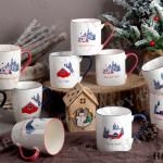 Christmas Ceramic Holiday Mugs Romantic With Customized Craft for sale