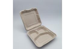 China 3 Compartment Biodegradable Clamshell Food Containers 9 Inch Greaseproof supplier