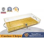 Fully Transparent Acrylic 8 Grid Lockable Chip Box Poker Table Top Handle Chip Tray for sale