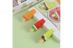 China School Stationery Fruit Popsicle Shape Eraser Cute Rubber for Students Using supplier