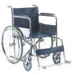 GT-809 steel folding wheelchair class type single cross bar blue PVC seat for sale