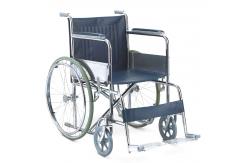 China Footrest Chrome Basic Folding Wheelchair , Collapsible Wheelchair Lightweight supplier