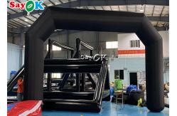 China Black PVC Starting Line Inflatable Arch With Blower Promotional Custom Logo supplier